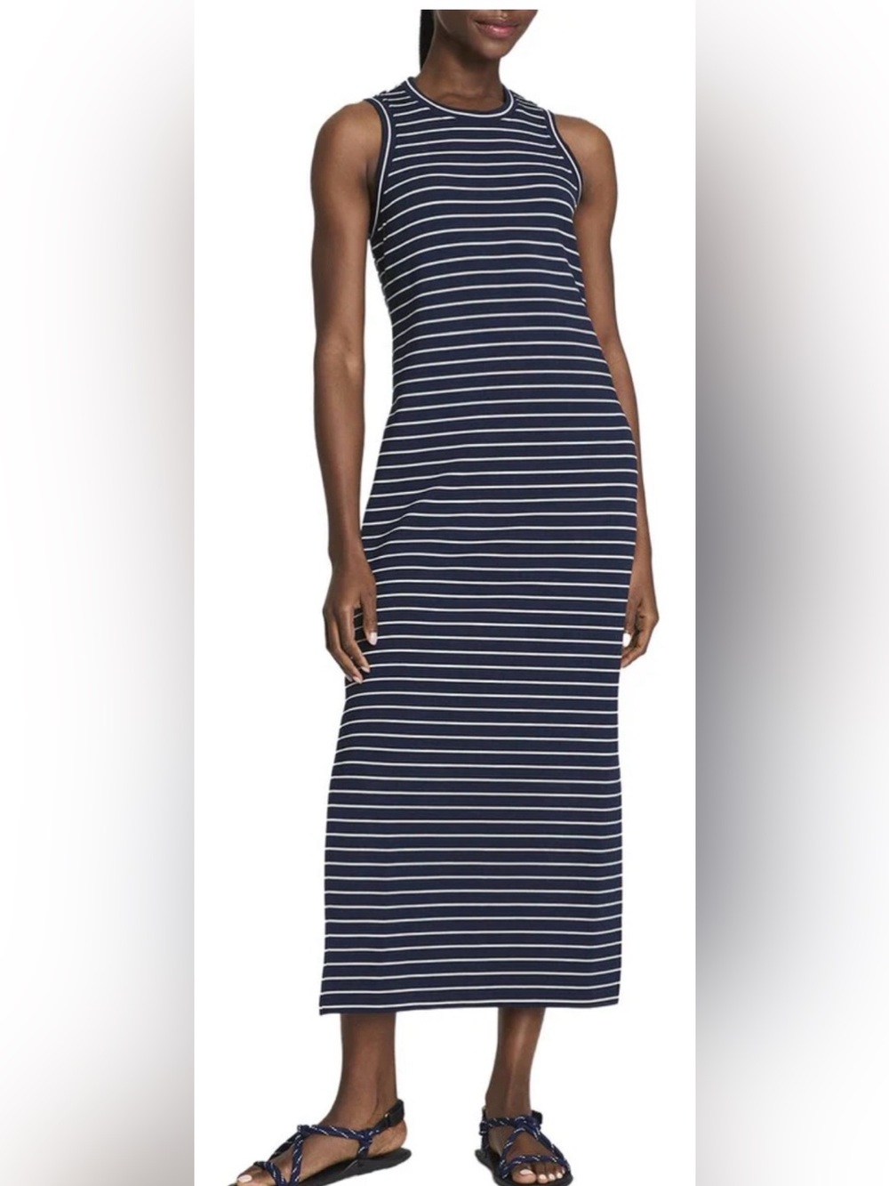 SPANX new with tags women’s size XS air essentials striped maxi tank dress navy
